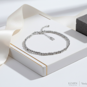Pulseira Mini Esferas e Canutilhos Folheada a Ródio