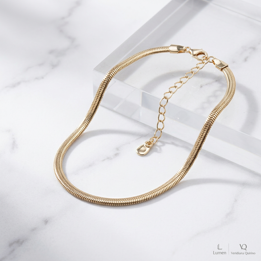 Pulseira Snake Folheado a Ouro