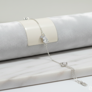 Pulseira Prata 925 Formas Gota e Pontos de Luz com Zircônias