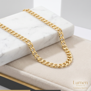 Colar Grumet Detalhes Folheado a Ouro